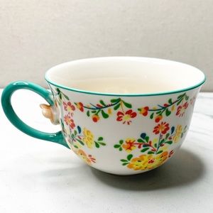 Anthropologie Ceramic floral mug
